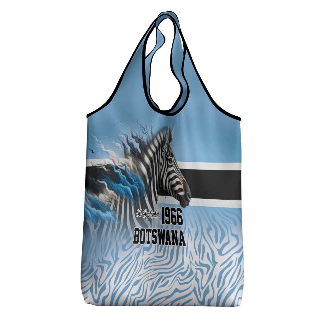 Botswana Independence Day 1966 Grocery Bag Tribal Zebra Skins Pattern - Wonder Print Shop