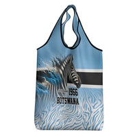 Botswana Independence Day 1966 Grocery Bag Tribal Zebra Skins Pattern - Wonder Print Shop