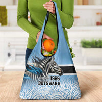 Botswana Independence Day 1966 Grocery Bag Tribal Zebra Skins Pattern - Wonder Print Shop