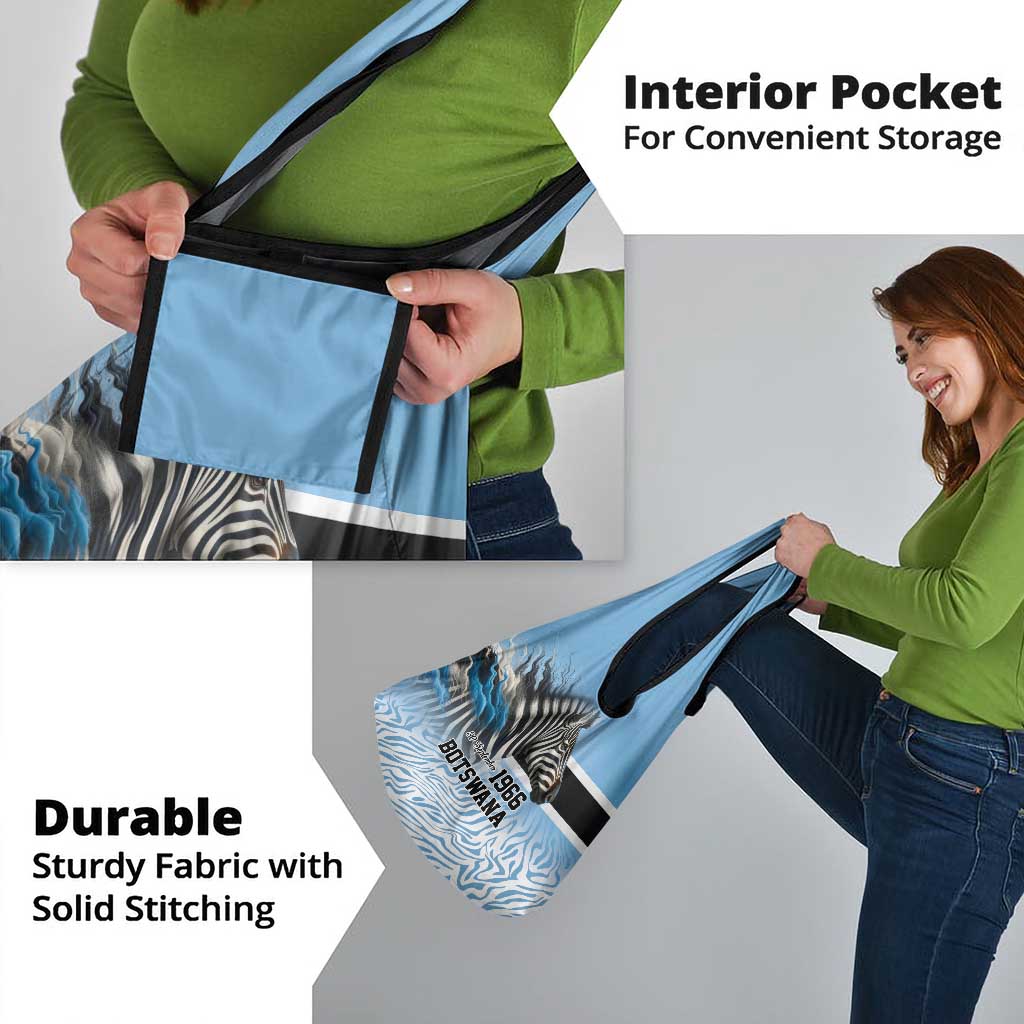 Botswana Independence Day 1966 Grocery Bag Tribal Zebra Skins Pattern - Wonder Print Shop