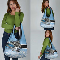 Botswana Independence Day 1966 Grocery Bag Tribal Zebra Skins Pattern - Wonder Print Shop