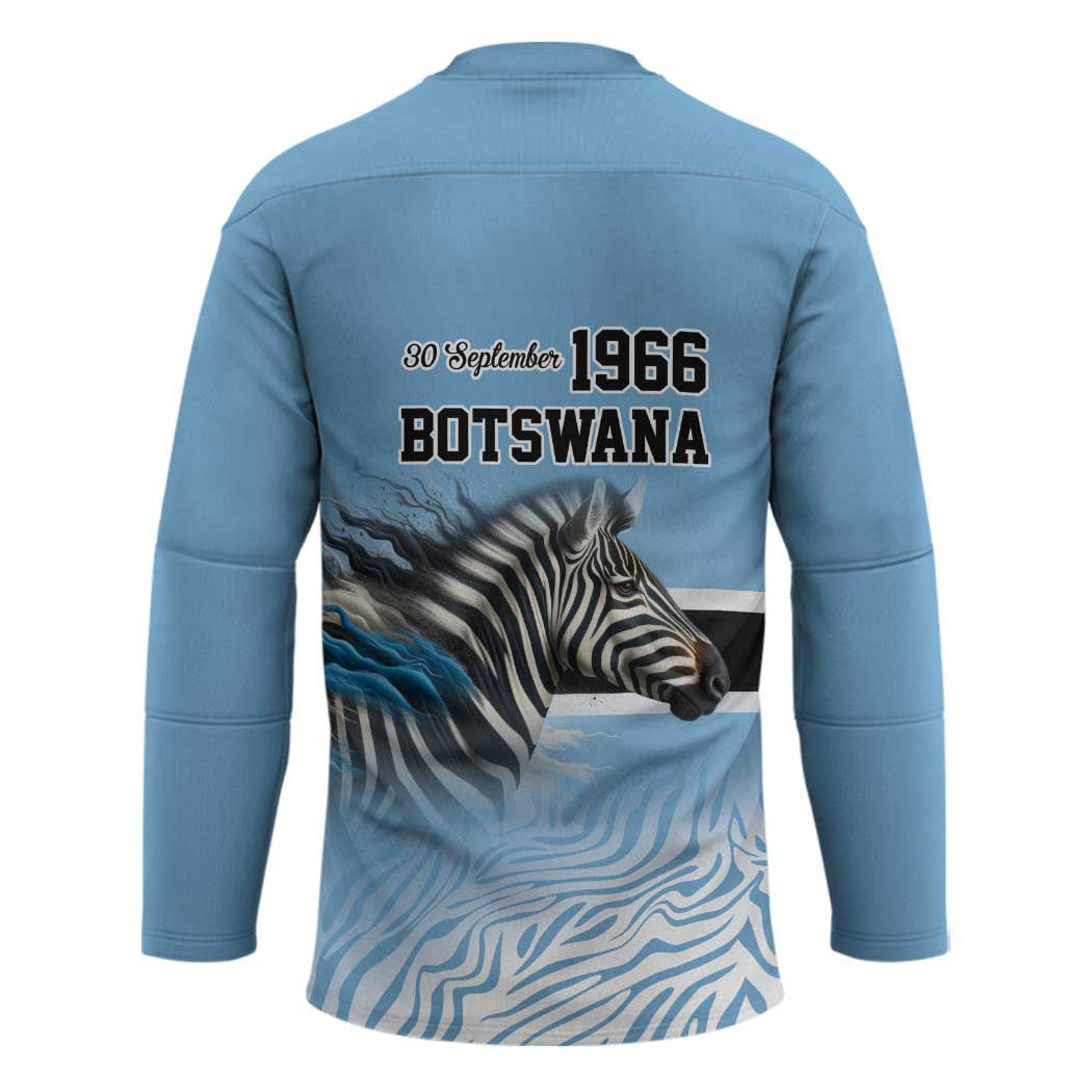 Botswana Independence Day 1966 Hockey Jersey Tribal Zebra Skins Pattern - Wonder Print Shop