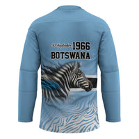 Botswana Independence Day 1966 Hockey Jersey Tribal Zebra Skins Pattern - Wonder Print Shop