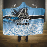 Botswana Independence Day 1966 Hooded Blanket Tribal Zebra Skins Pattern - Wonder Print Shop