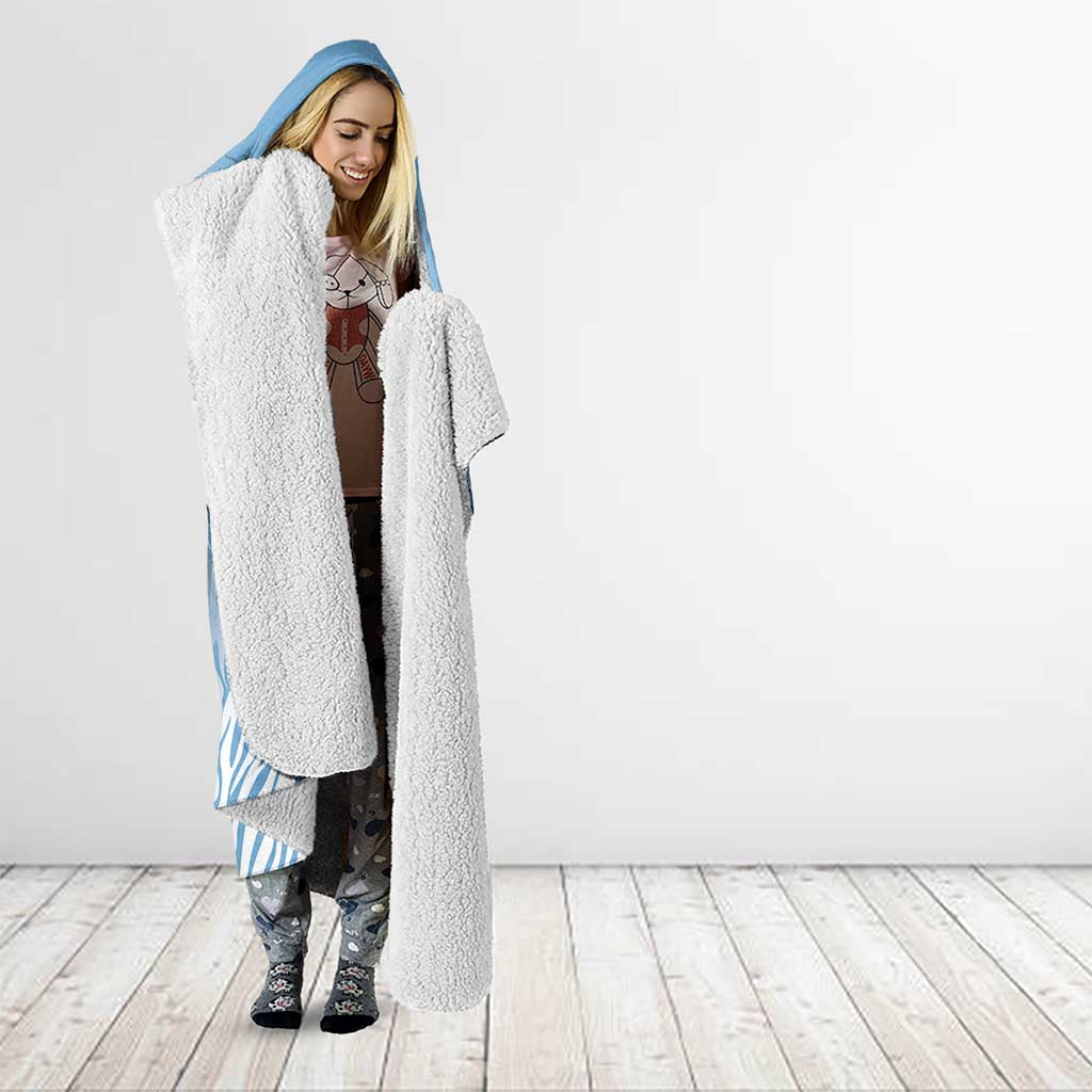 Botswana Independence Day 1966 Hooded Blanket Tribal Zebra Skins Pattern - Wonder Print Shop