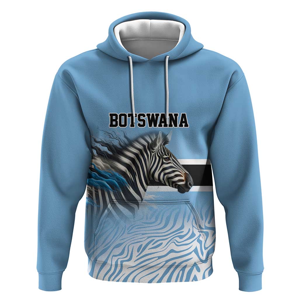 Botswana Independence Day 1966 Hoodie Tribal Zebra Skins Pattern - Wonder Print Shop