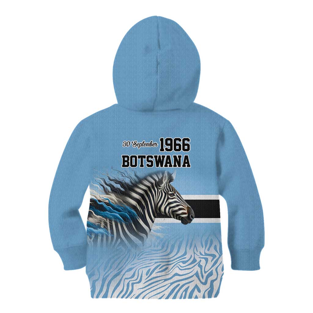 Botswana Independence Day 1966 Kid Hoodie Tribal Zebra Skins Pattern - Wonder Print Shop