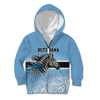 Botswana Independence Day 1966 Kid Hoodie Tribal Zebra Skins Pattern - Wonder Print Shop