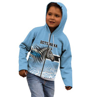Botswana Independence Day 1966 Kid Hoodie Tribal Zebra Skins Pattern - Wonder Print Shop
