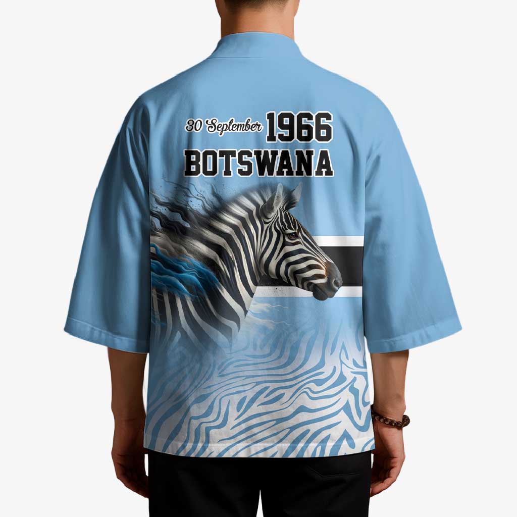 Botswana Independence Day 1966 Kimono Tribal Zebra Skins Pattern - Wonder Print Shop
