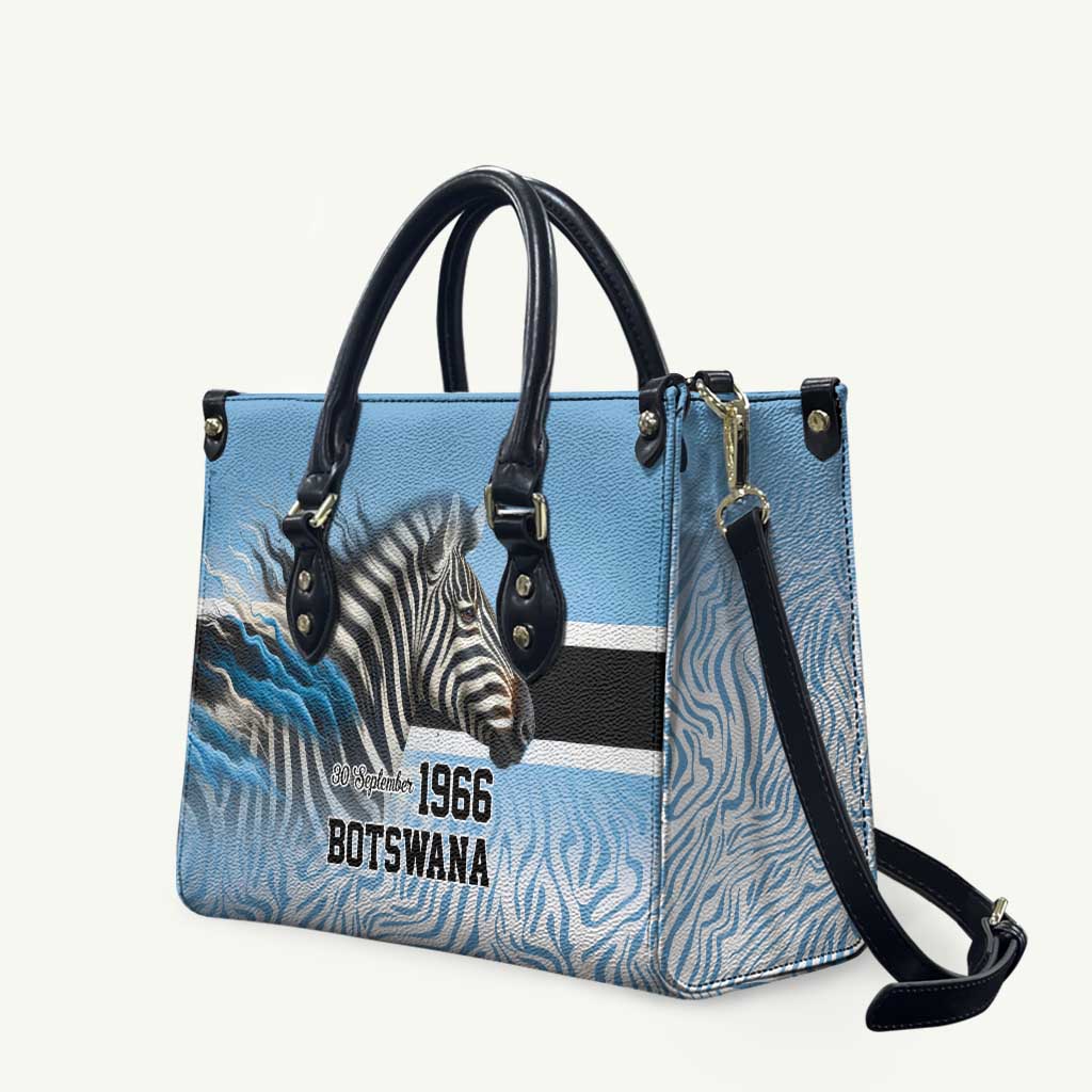 Botswana Independence Day 1966 Leather Bag Tribal Zebra Skins Pattern - Wonder Print Shop