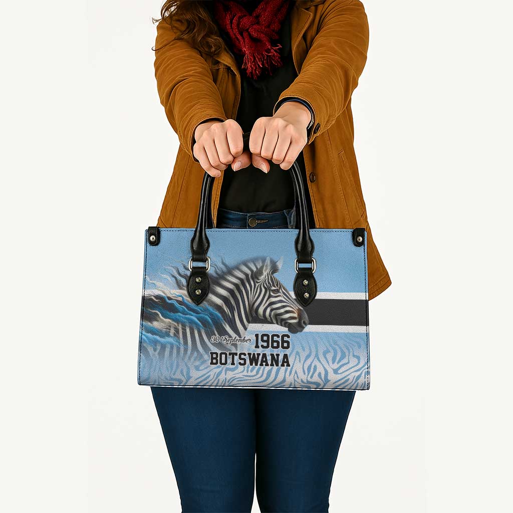 Botswana Independence Day 1966 Leather Bag Tribal Zebra Skins Pattern - Wonder Print Shop