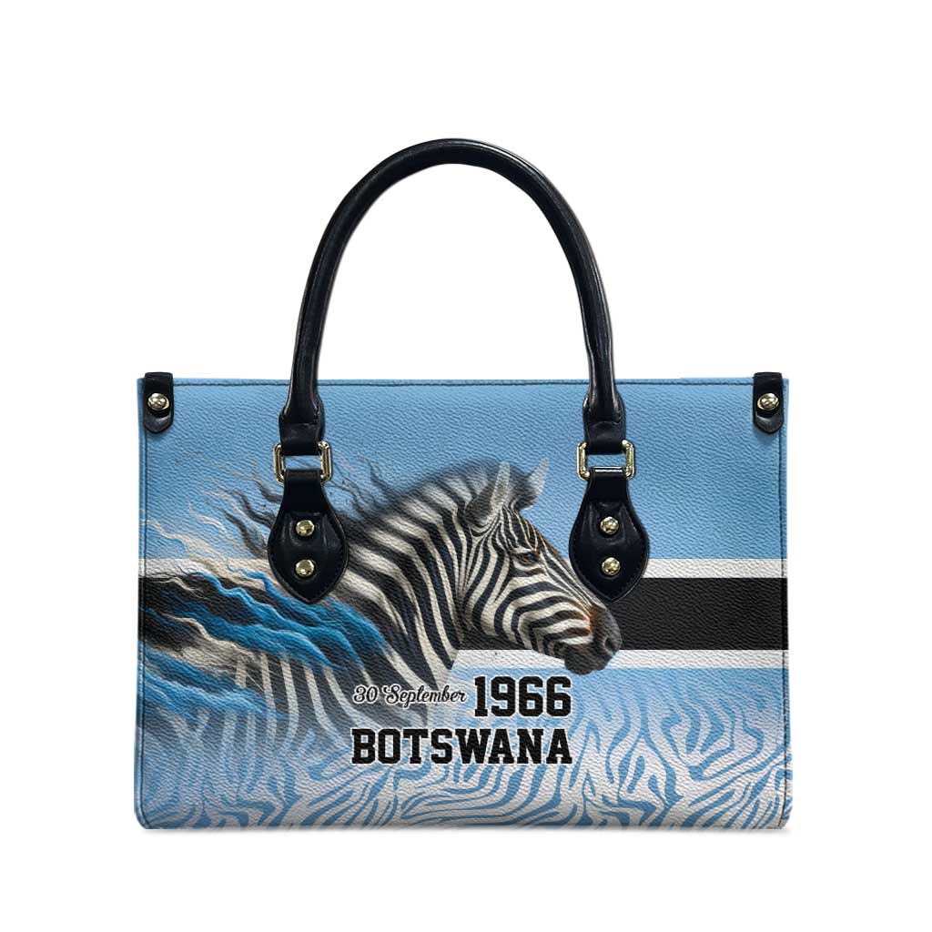 Botswana Independence Day 1966 Leather Bag Tribal Zebra Skins Pattern - Wonder Print Shop