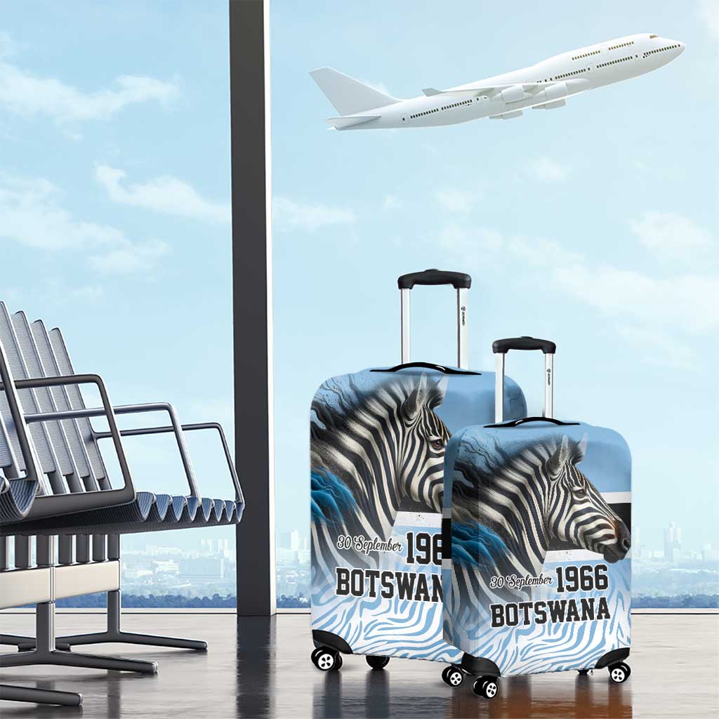 Botswana Independence Day 1966 Luggage Cover Tribal Zebra Skins Pattern - Wonder Print Shop