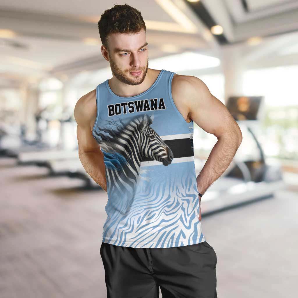 Botswana Independence Day 1966 Men Tank Top Tribal Zebra Skins Pattern - Wonder Print Shop
