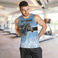 Botswana Independence Day 1966 Men Tank Top Tribal Zebra Skins Pattern - Wonder Print Shop