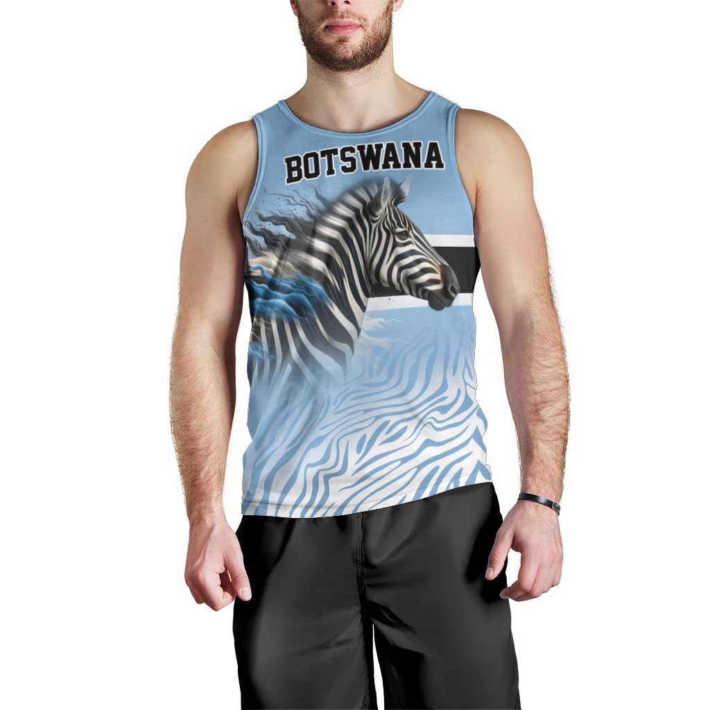 Botswana Independence Day 1966 Men Tank Top Tribal Zebra Skins Pattern - Wonder Print Shop