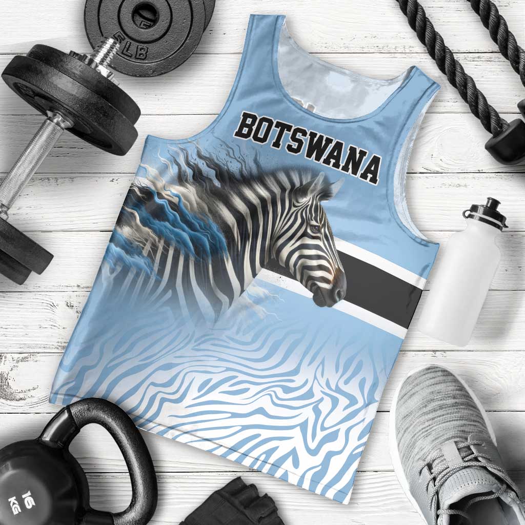 Botswana Independence Day 1966 Men Tank Top Tribal Zebra Skins Pattern - Wonder Print Shop