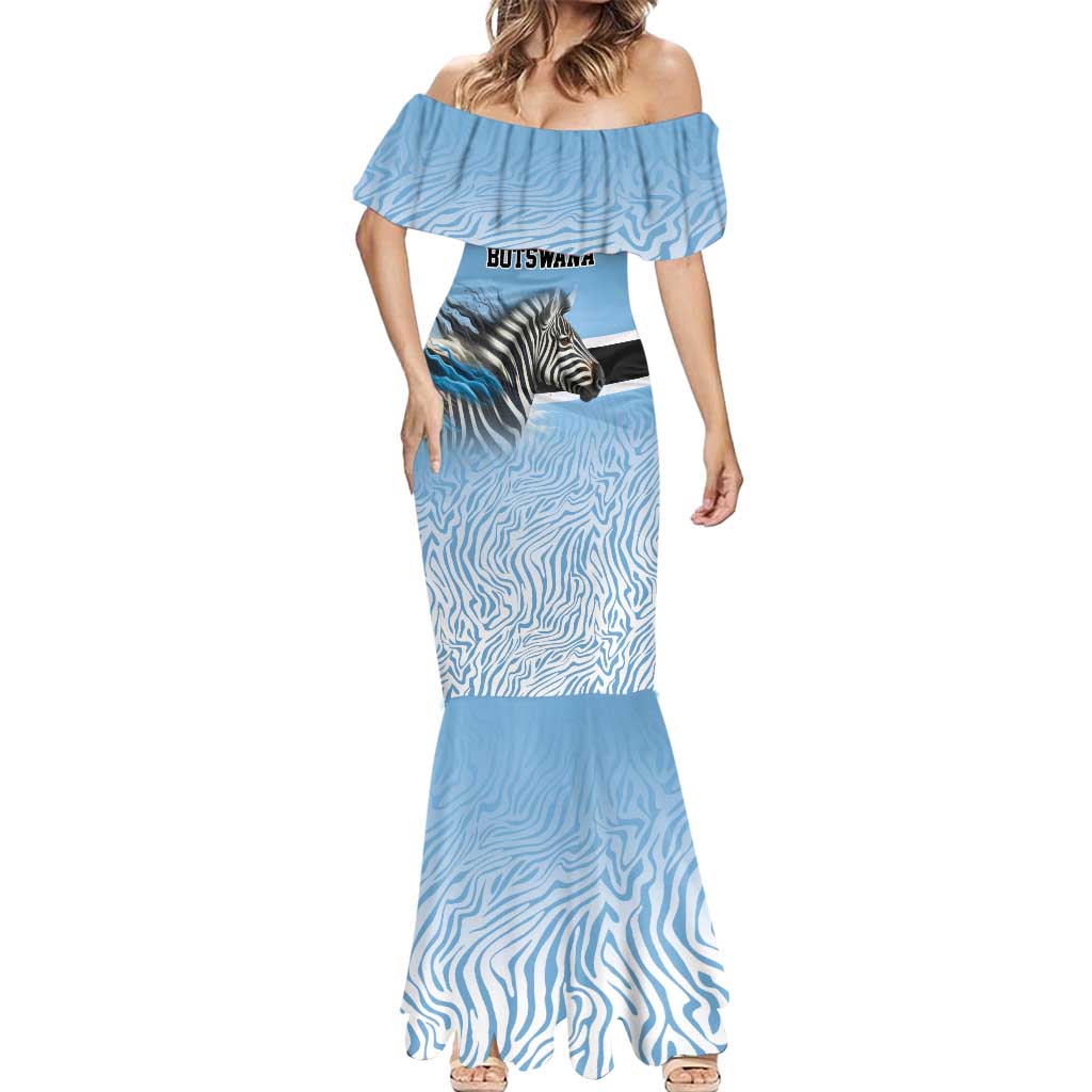 Botswana Independence Day 1966 Mermaid Dress Tribal Zebra Skins Pattern - Wonder Print Shop