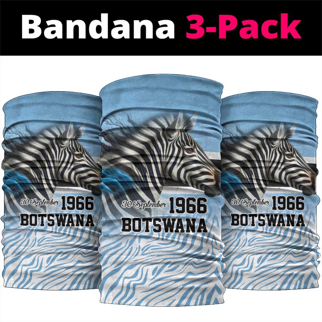 Botswana Independence Day 1966 Neck Gaiter Tribal Zebra Skins Pattern - Wonder Print Shop