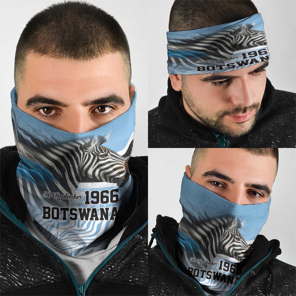 Botswana Independence Day 1966 Neck Gaiter Tribal Zebra Skins Pattern - Wonder Print Shop