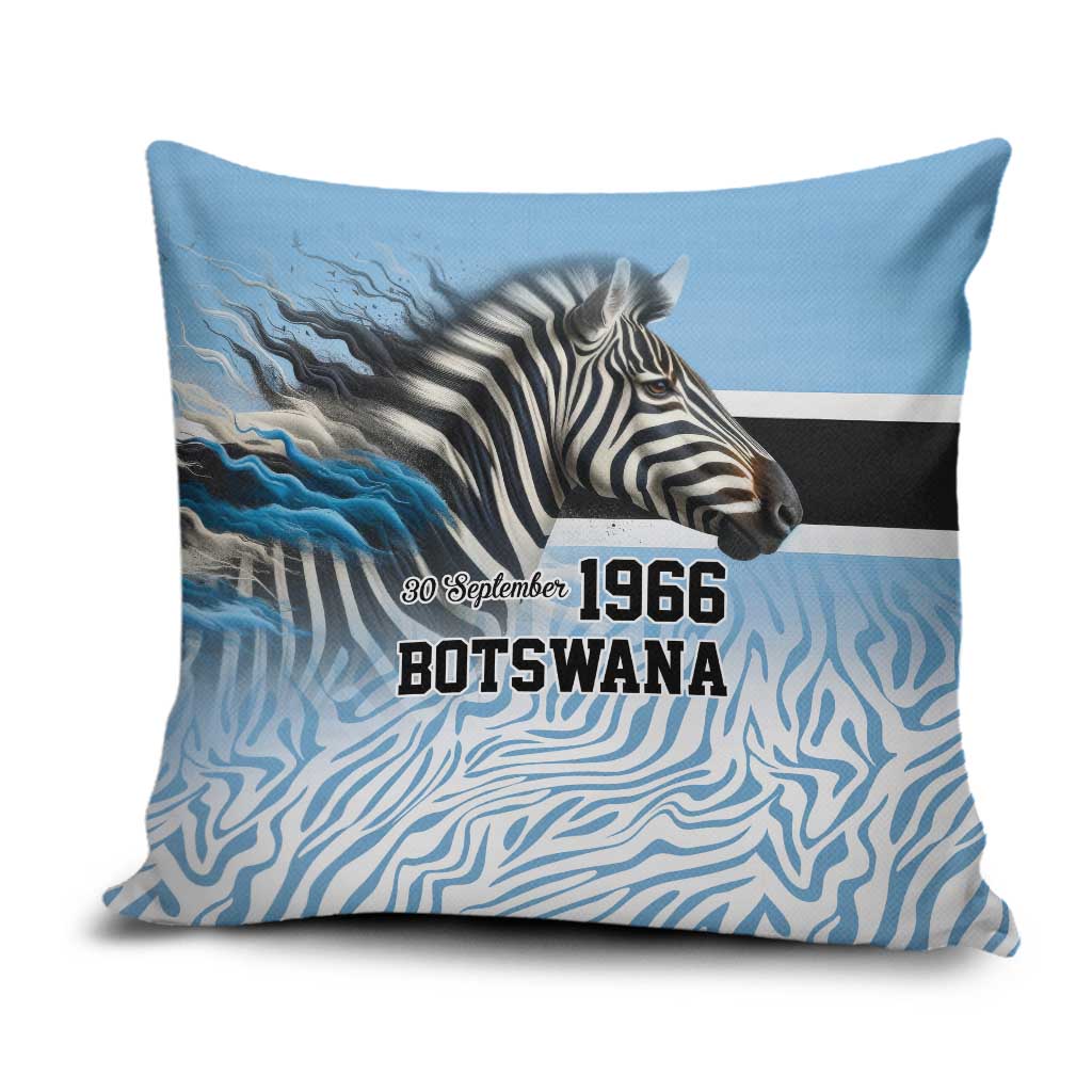 Botswana Independence Day 1966 Pillow Cover Tribal Zebra Skins Pattern - Wonder Print Shop