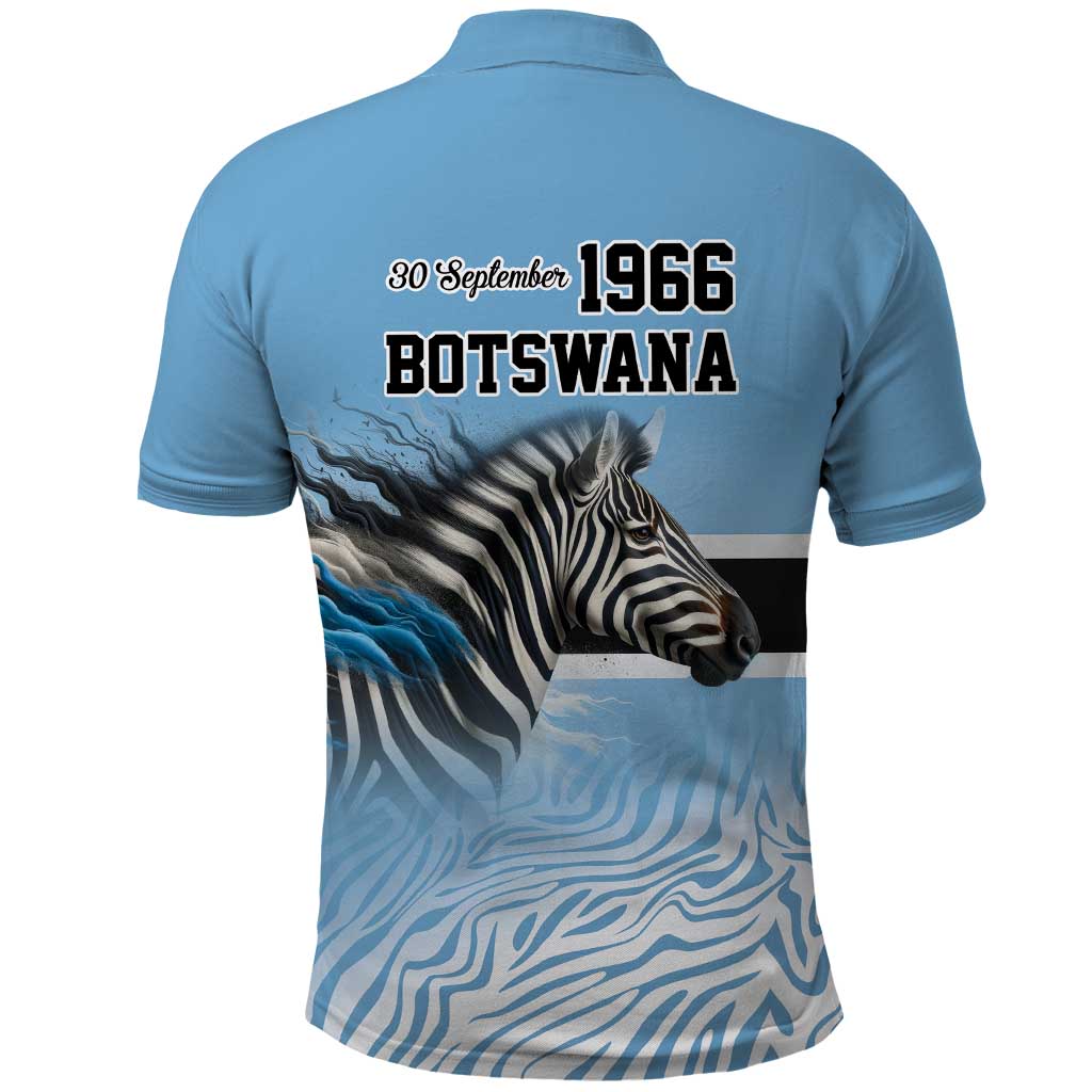 Botswana Independence Day 1966 Polo Shirt Tribal Zebra Skins Pattern - Wonder Print Shop