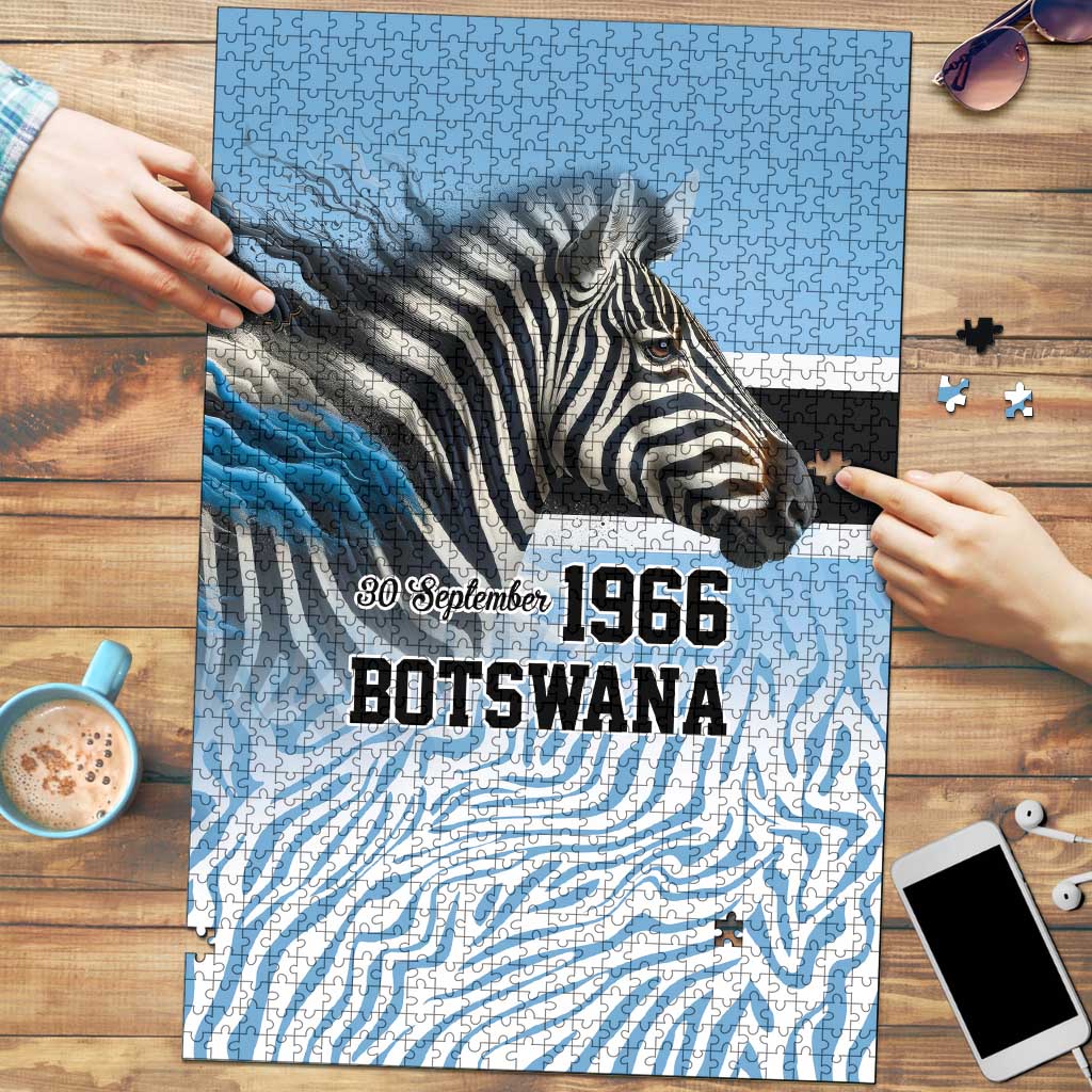 Botswana Independence Day 1966 Puzzle Tribal Zebra Skins Pattern - Wonder Print Shop
