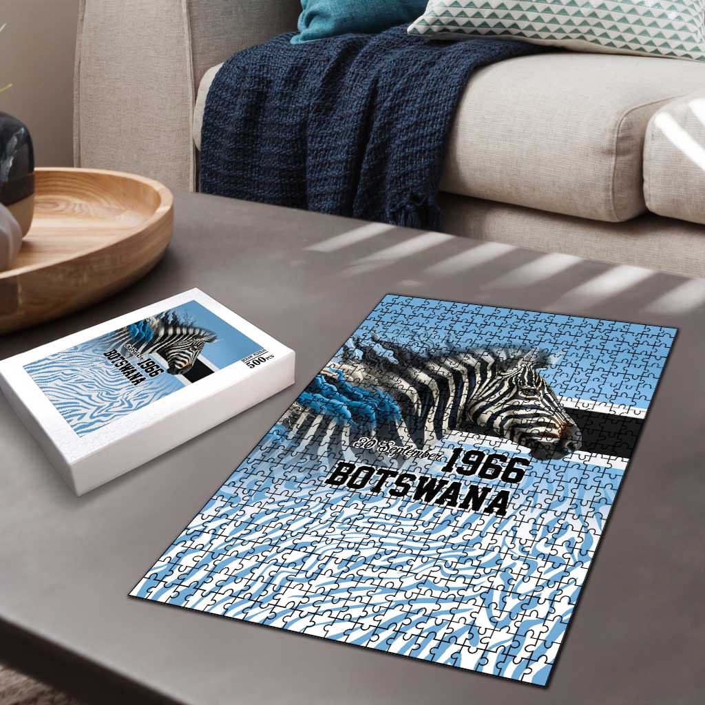 Botswana Independence Day 1966 Puzzle Tribal Zebra Skins Pattern - Wonder Print Shop