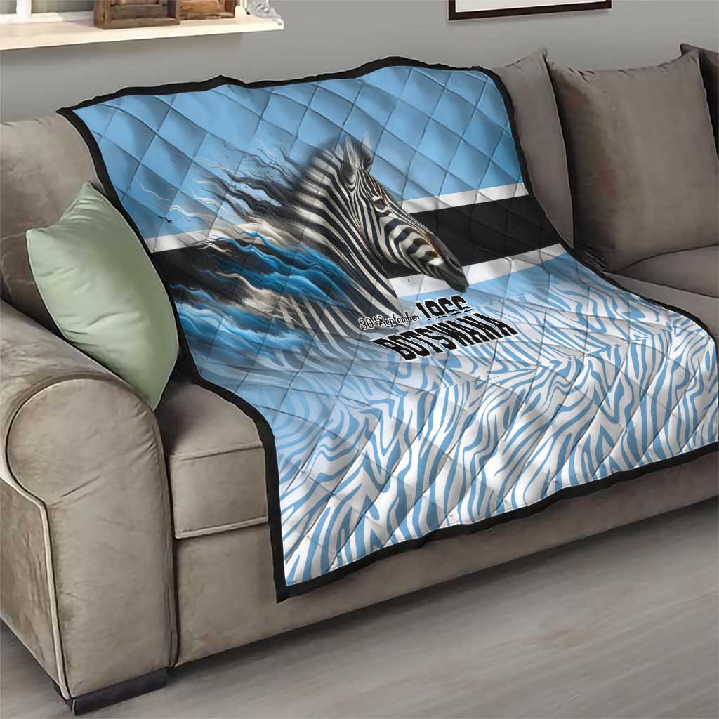 Botswana Independence Day 1966 Quilt Tribal Zebra Skins Pattern - Wonder Print Shop