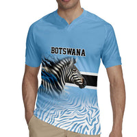 Botswana Independence Day 1966 Rugby Jersey Tribal Zebra Skins Pattern - Wonder Print Shop