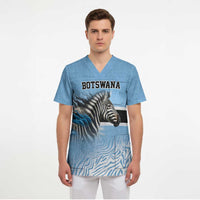 Botswana Independence Day 1966 Scrub Top Tribal African Zebra Skins Pattern