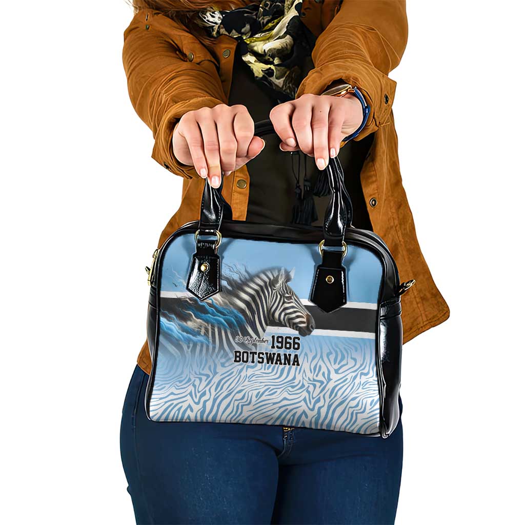 Botswana Independence Day 1966 Shoulder Handbag Tribal Zebra Skins Pattern - Wonder Print Shop