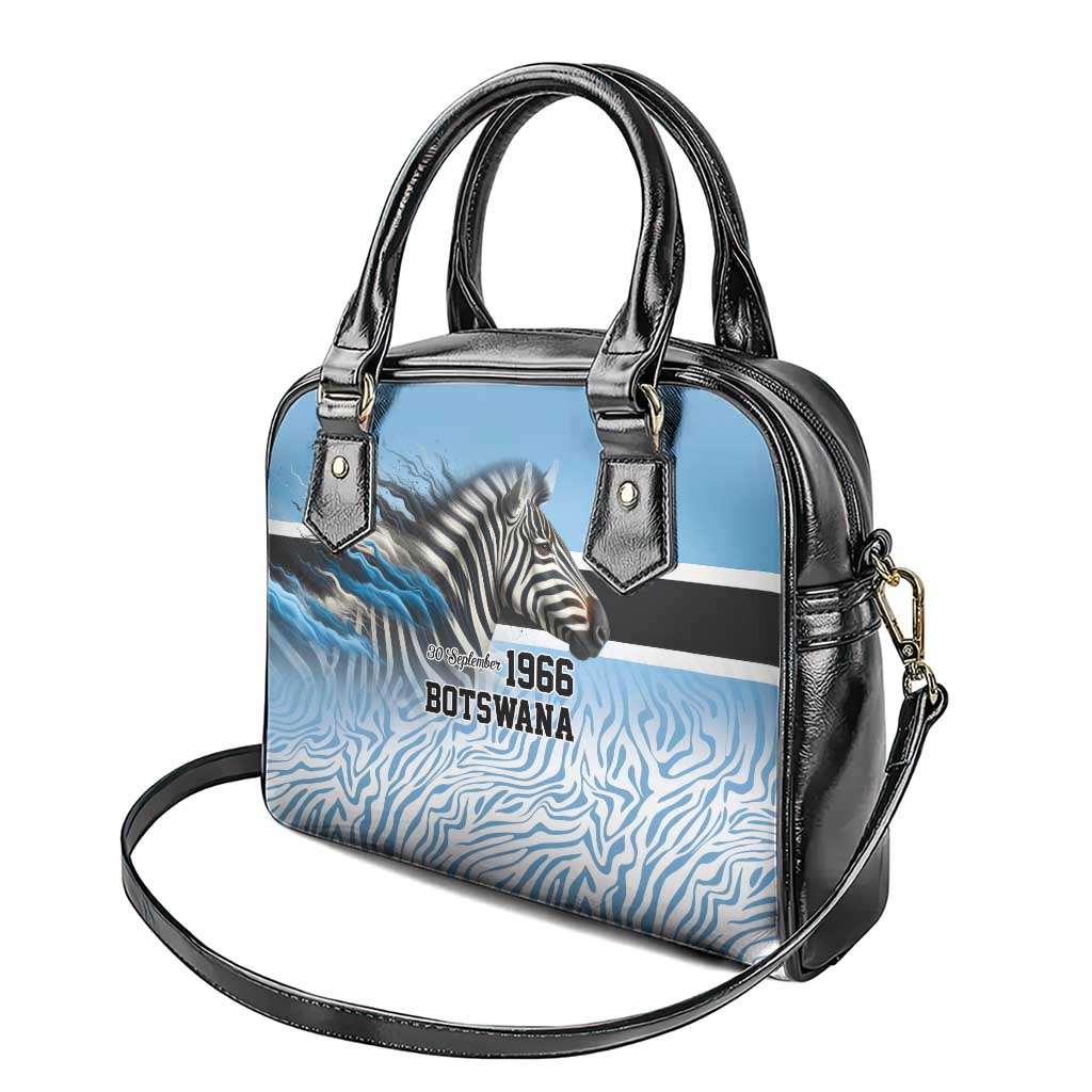 Botswana Independence Day 1966 Shoulder Handbag Tribal Zebra Skins Pattern - Wonder Print Shop