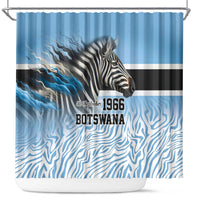 Botswana Independence Day 1966 Shower Curtain Tribal Zebra Skins Pattern - Wonder Print Shop