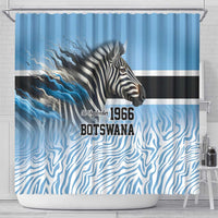 Botswana Independence Day 1966 Shower Curtain Tribal Zebra Skins Pattern - Wonder Print Shop