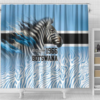 Botswana Independence Day 1966 Shower Curtain Tribal Zebra Skins Pattern - Wonder Print Shop