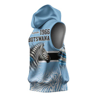 Botswana Independence Day 1966 Sleeveless Hoodie Tribal Zebra Skins Pattern - Wonder Print Shop