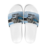 Botswana Independence Day 1966 Slide Sandals Tribal Zebra Skins Pattern - Wonder Print Shop
