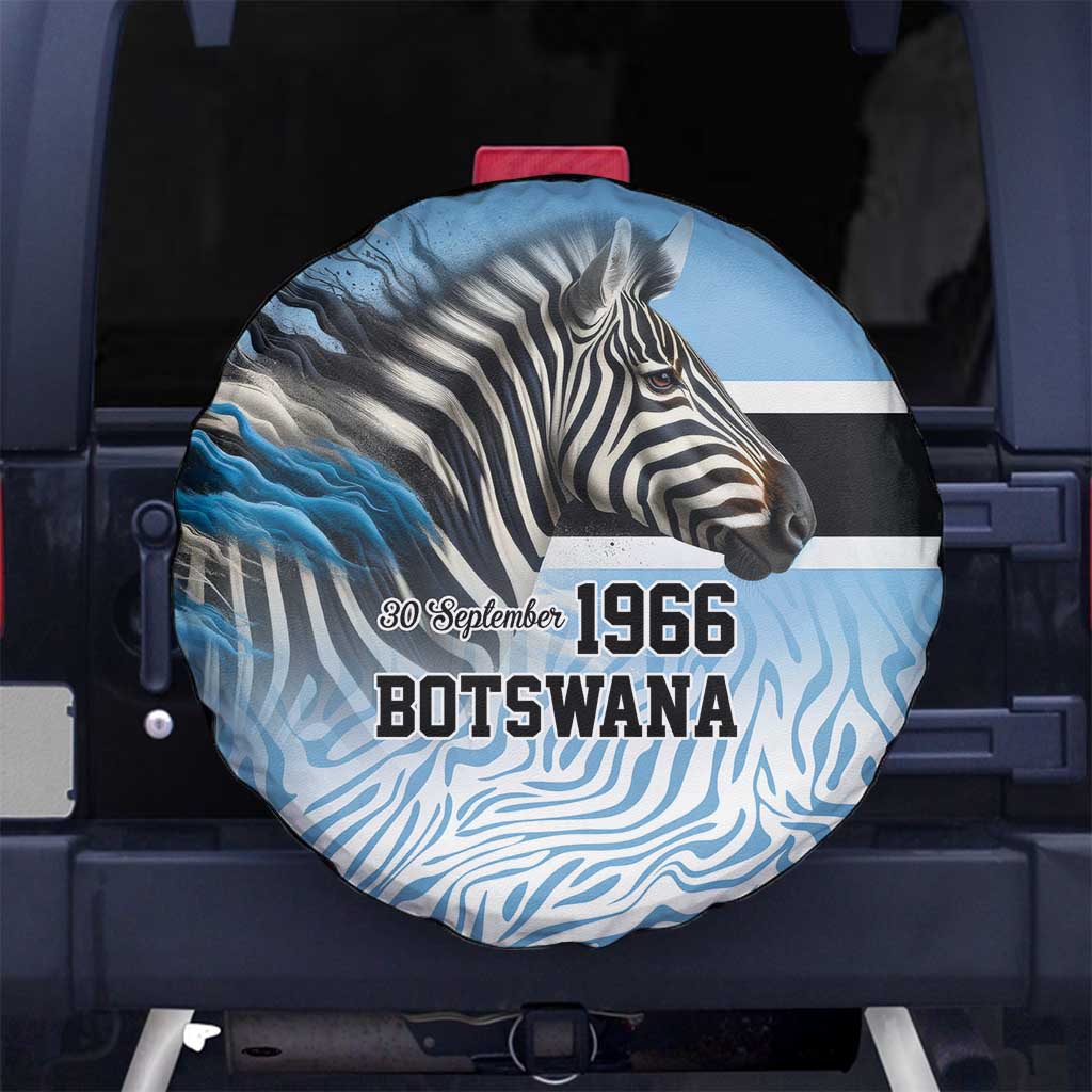 Botswana Independence Day 1966 Spare Tire Cover Tribal Zebra Skins Pattern - Wonder Print Shop