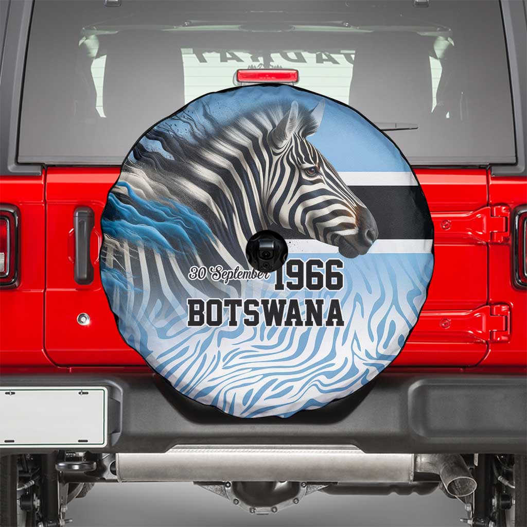 Botswana Independence Day 1966 Spare Tire Cover Tribal Zebra Skins Pattern - Wonder Print Shop