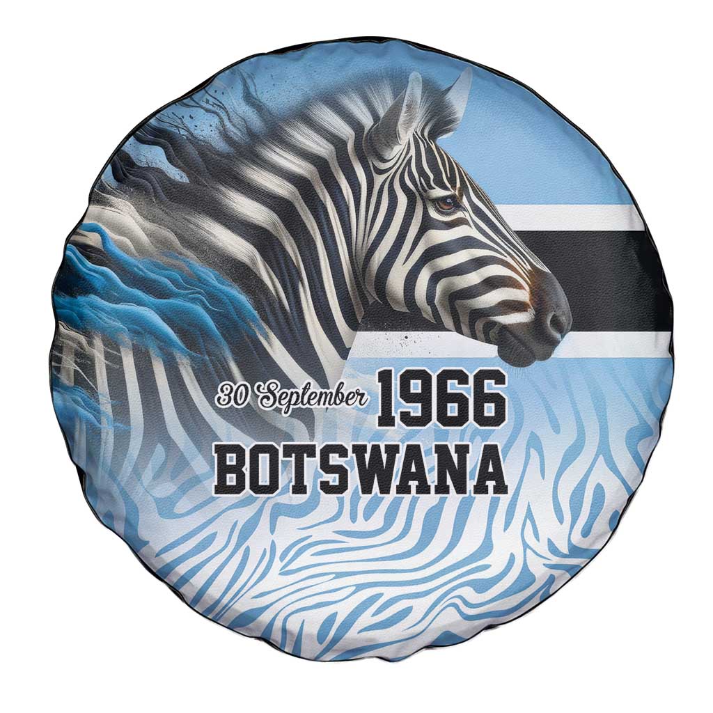 Botswana Independence Day 1966 Spare Tire Cover Tribal Zebra Skins Pattern - Wonder Print Shop