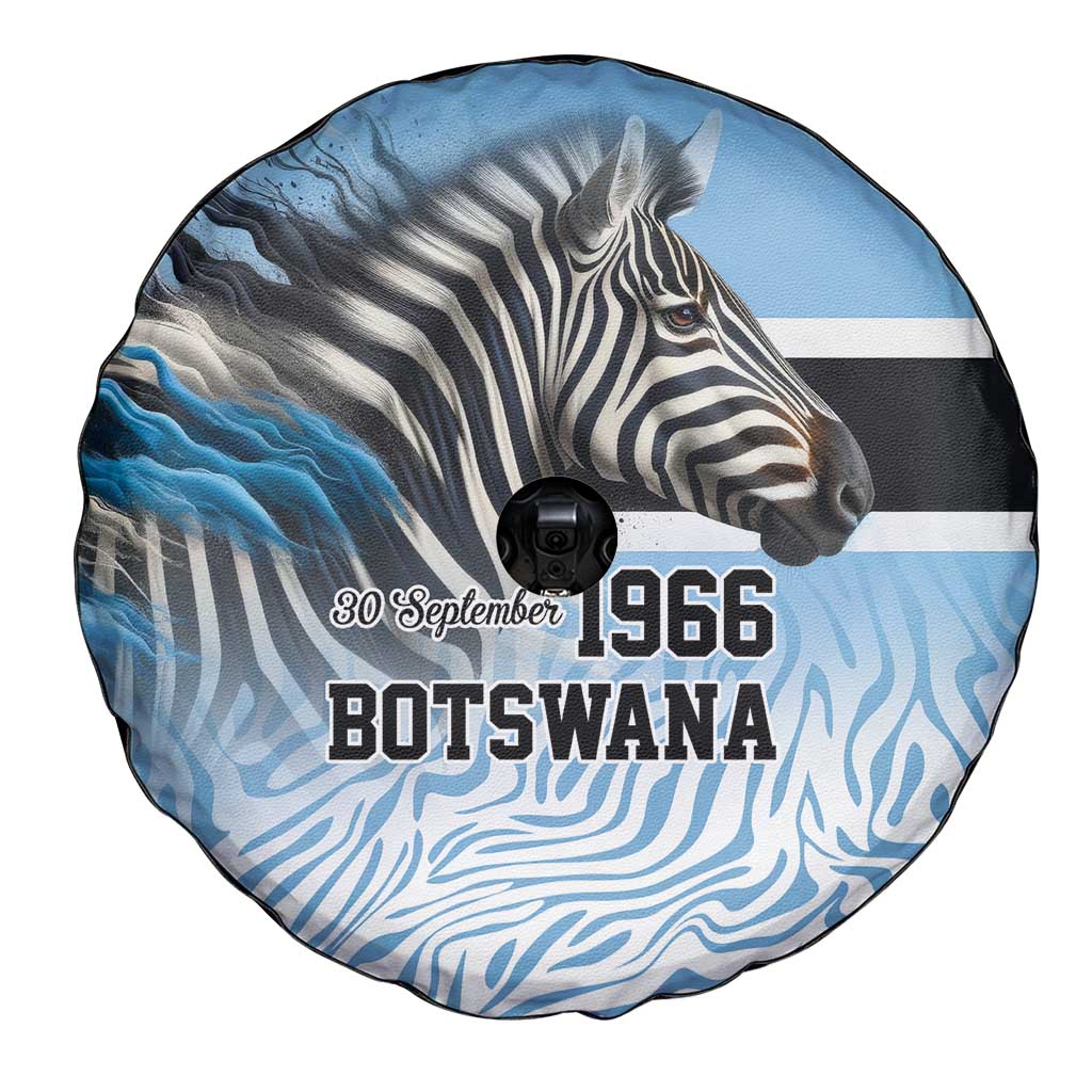 Botswana Independence Day 1966 Spare Tire Cover Tribal Zebra Skins Pattern - Wonder Print Shop