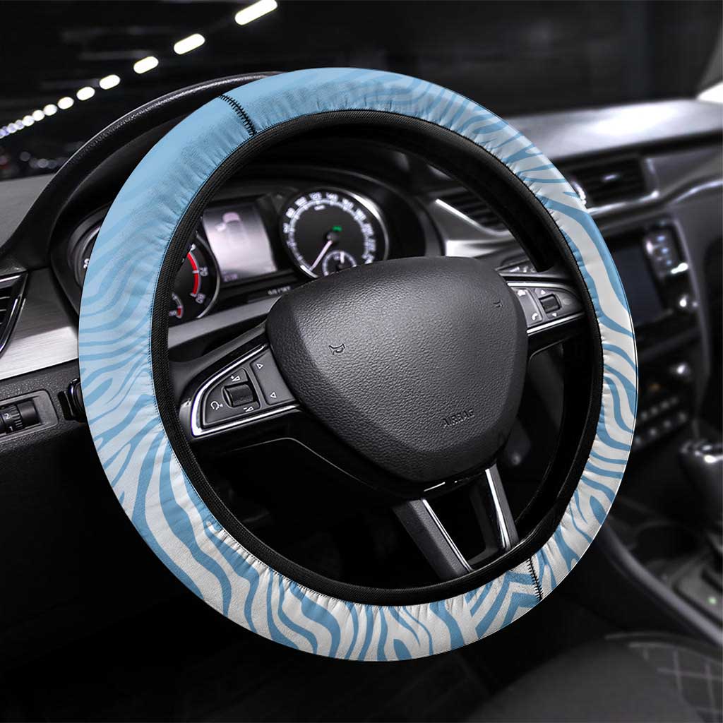 Botswana Independence Day 1966 Steering Wheel Cover Tribal Zebra Skins Pattern - Wonder Print Shop