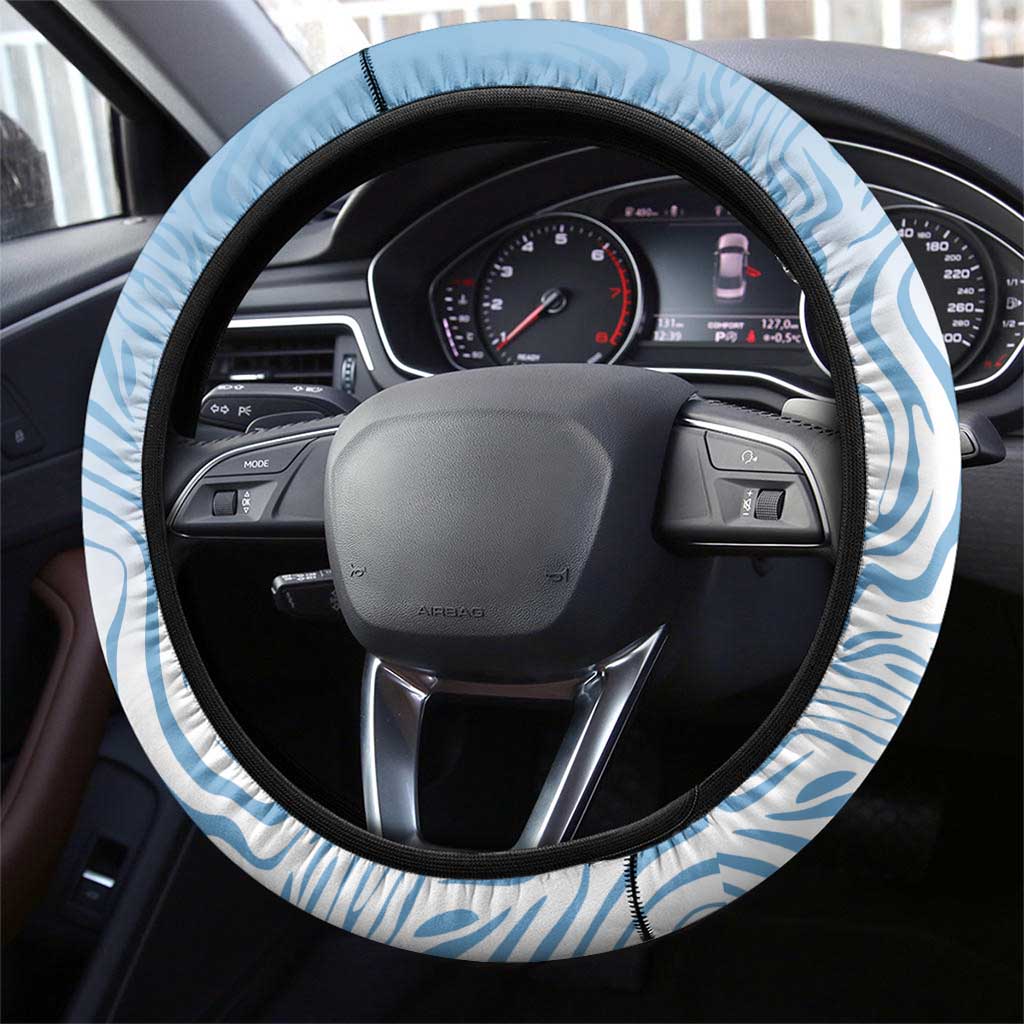 Botswana Independence Day 1966 Steering Wheel Cover Tribal Zebra Skins Pattern - Wonder Print Shop