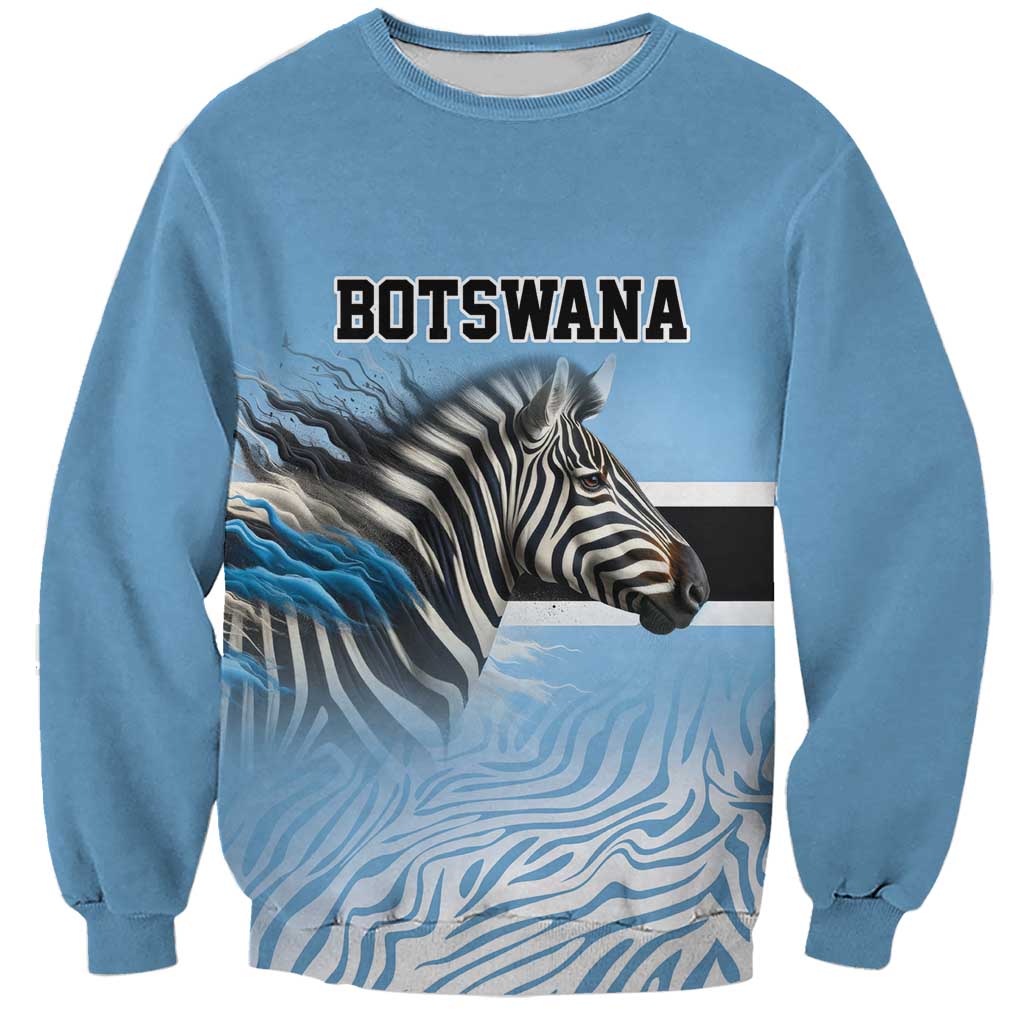 Botswana Independence Day 1966 Sweatshirt Tribal Zebra Skins Pattern - Wonder Print Shop