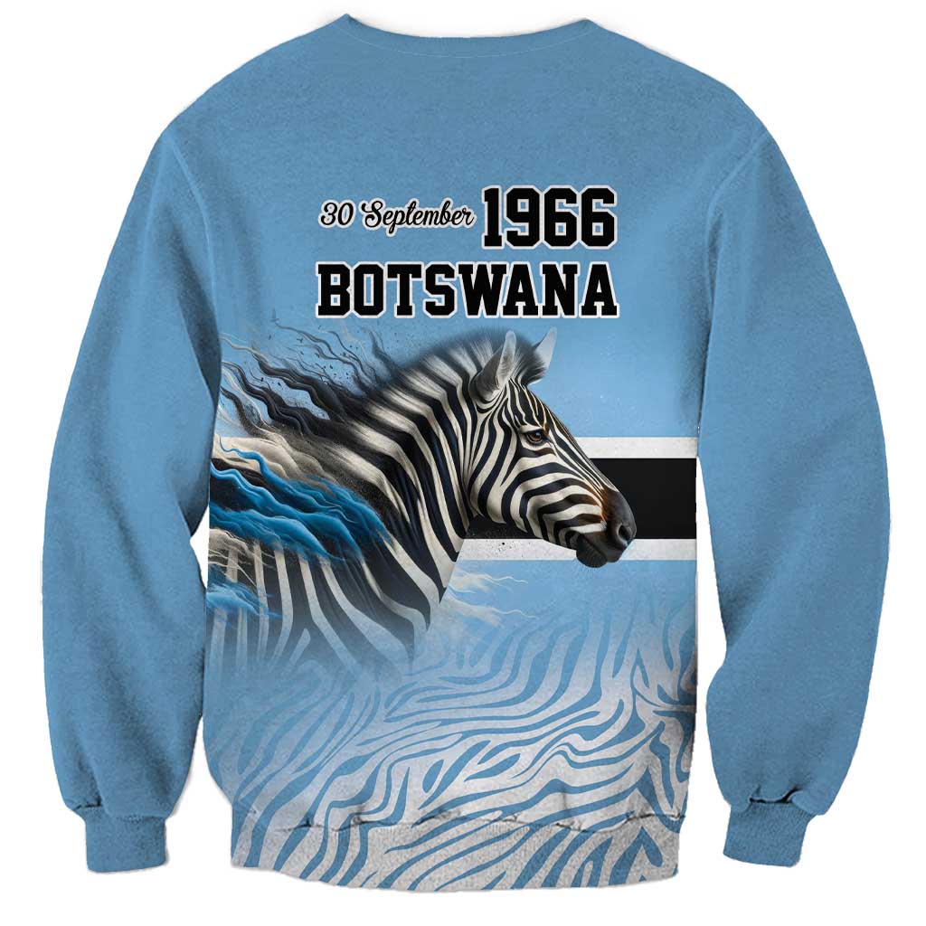 Botswana Independence Day 1966 Sweatshirt Tribal Zebra Skins Pattern - Wonder Print Shop