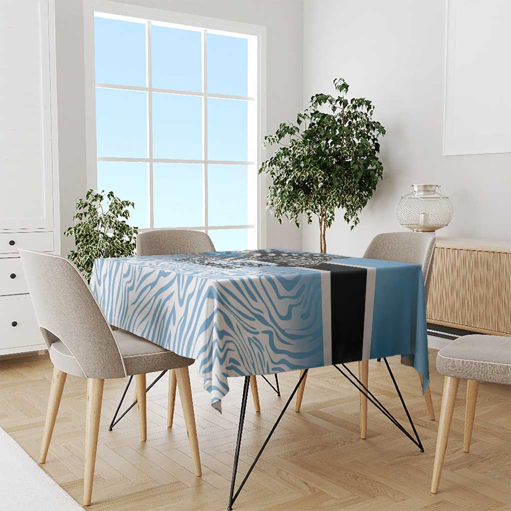 Botswana Independence Day 1966 Tablecloth Tribal Zebra Skins Pattern - Wonder Print Shop