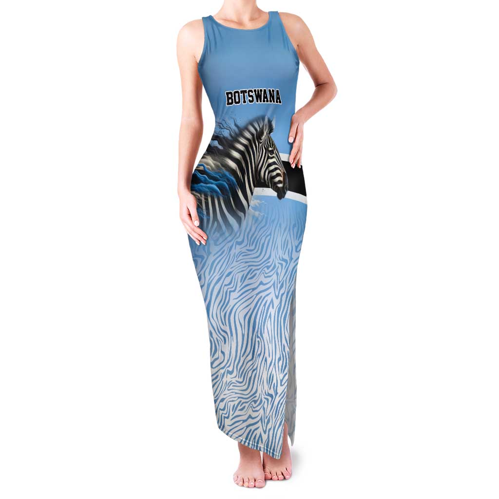 Botswana Independence Day 1966 Tank Maxi Dress Tribal Zebra Skins Pattern - Wonder Print Shop