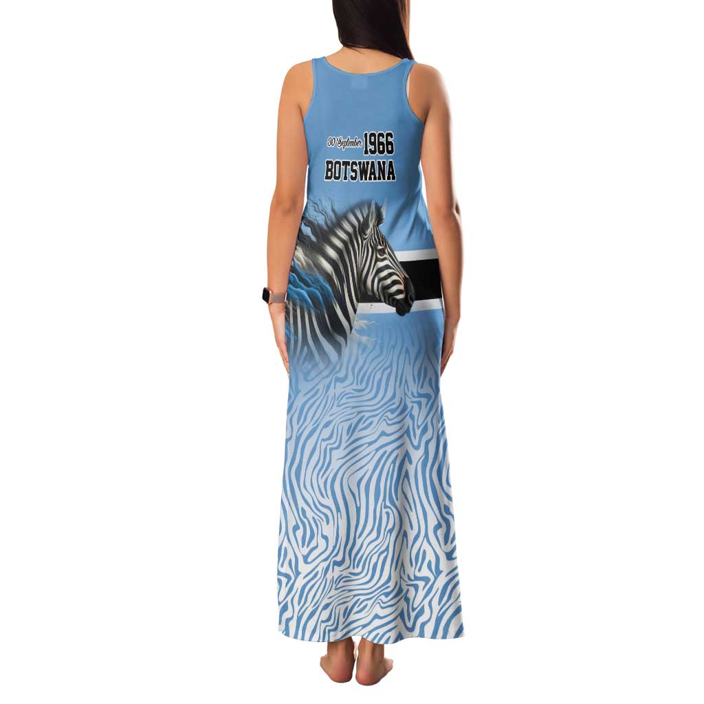 Botswana Independence Day 1966 Tank Maxi Dress Tribal Zebra Skins Pattern - Wonder Print Shop